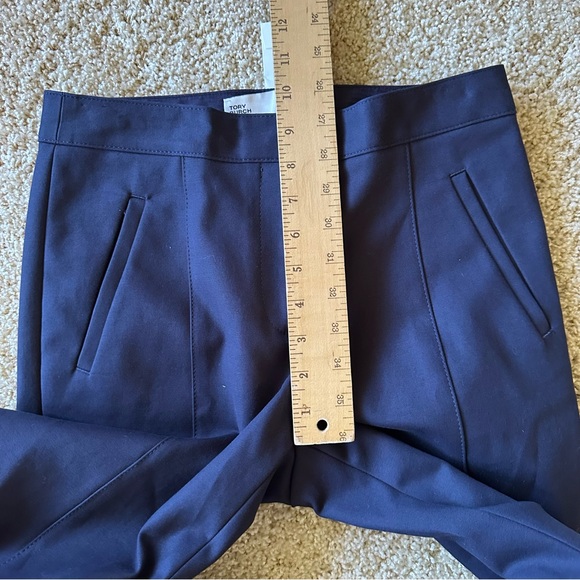 Tory Burch Vanner Pant Navy Blue Tailored Slim Pants Size 0 NWT - Picture 7 of 8